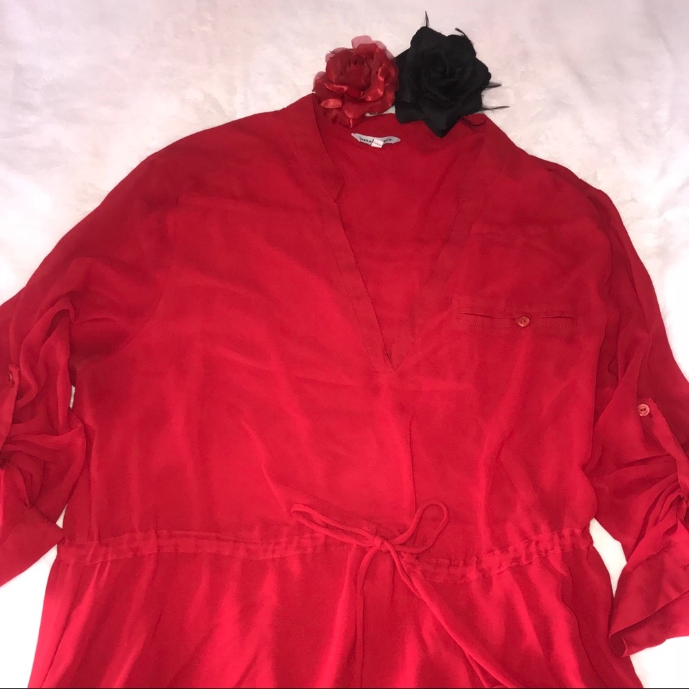 Red shirt dress